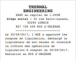 publiation legale sasu liquidation